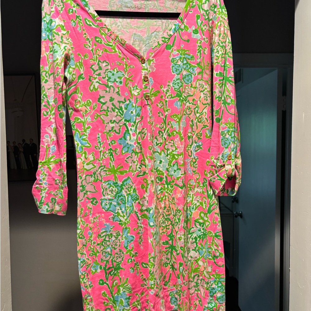 Lilly Pulitzer Pink and Green Floral Dress